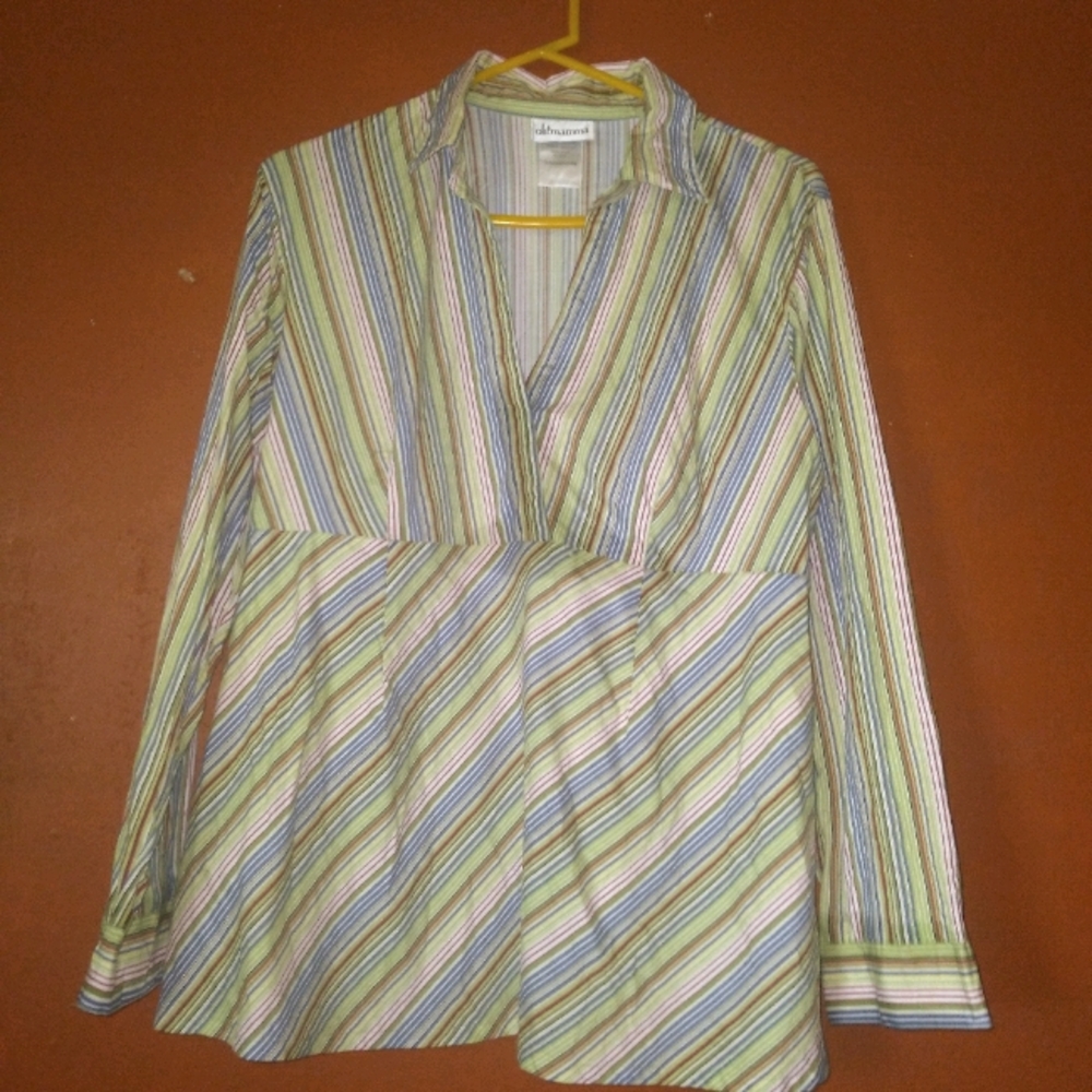 Oh! Mamma LG Striped Maternity Blouse